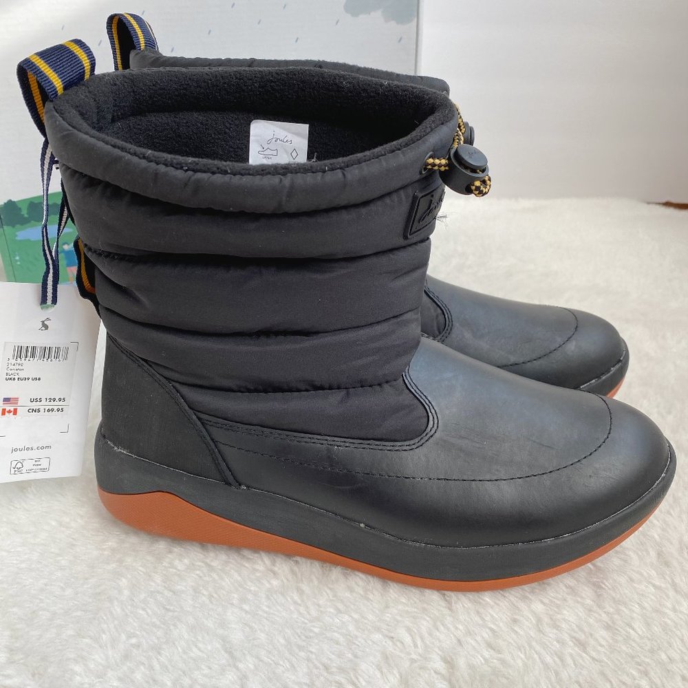 Joules Coniston Women's Rain/Winter Waterproof Boots, Black, Size 8 - Picture 4 of 11